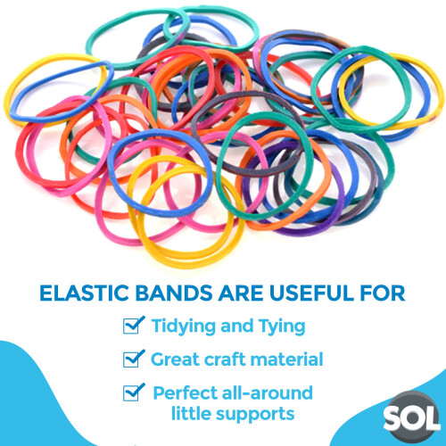 SOL 500pk Elastic Bands | 2 x 250pk Assorted Coloured Bands 2