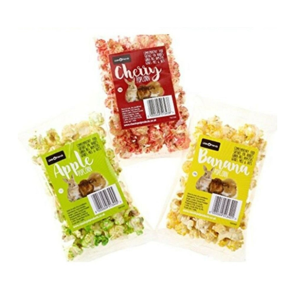 Small Animal Popcorn Apple, Banana, Cherry Rabbit, Guinea Pig, Hamster 18g x 3