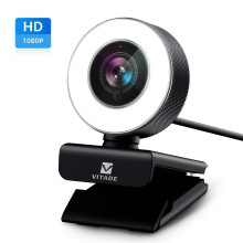 Webcam HD 1080P with Microphone & Ring Light -Vitade 960A USB Pro Computer Web Cam Video Camera for Mac Windows Laptop Gaming Xbox Skype OBS Twitch