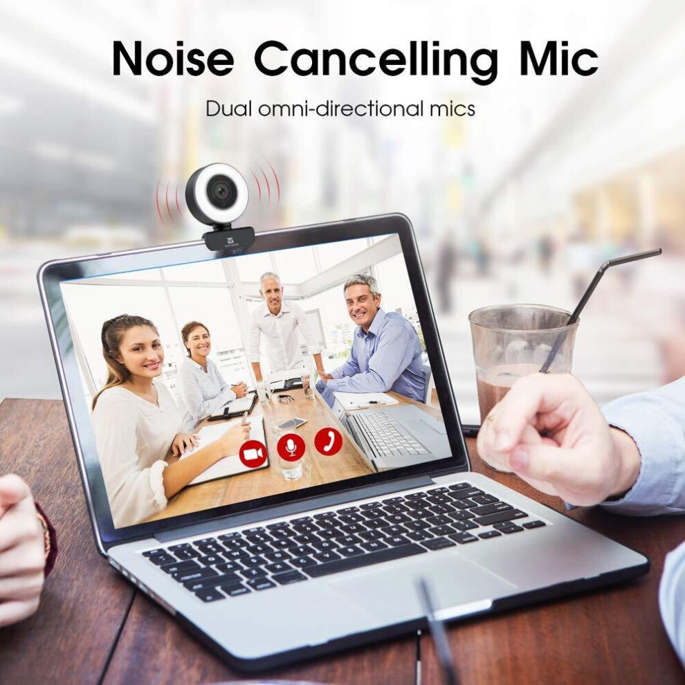 Vitade 960a Usb Pro Webcam HD 1080P With Microphone Ring Light