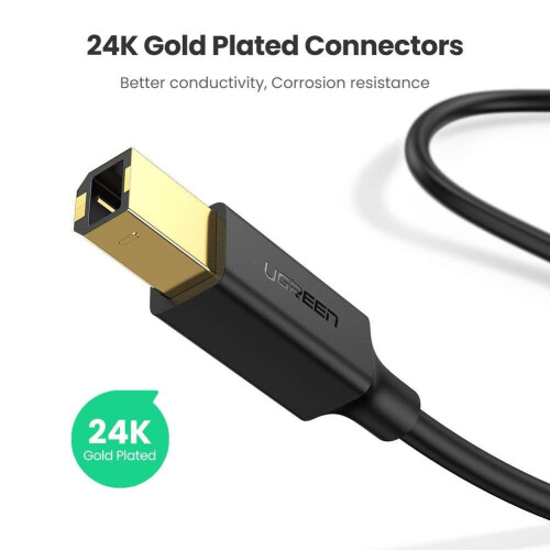 UGREEN USB-Druckerkabel USB-A auf USB-B, 1,5 m - Schwarz 1