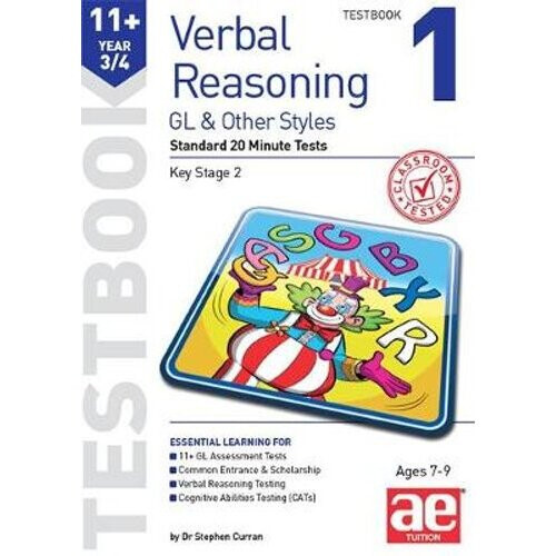 11+ Verbal Reasoning Year 3/4 GL & Other Styles Testbook 1