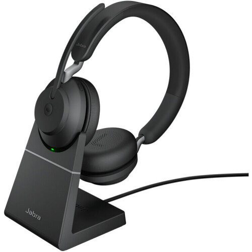 Jabra Jabra Evolve2 65 Stereo Wireless On-Ear Headset with Stand (Microsoft Teams, USB Type-A, Black) 1