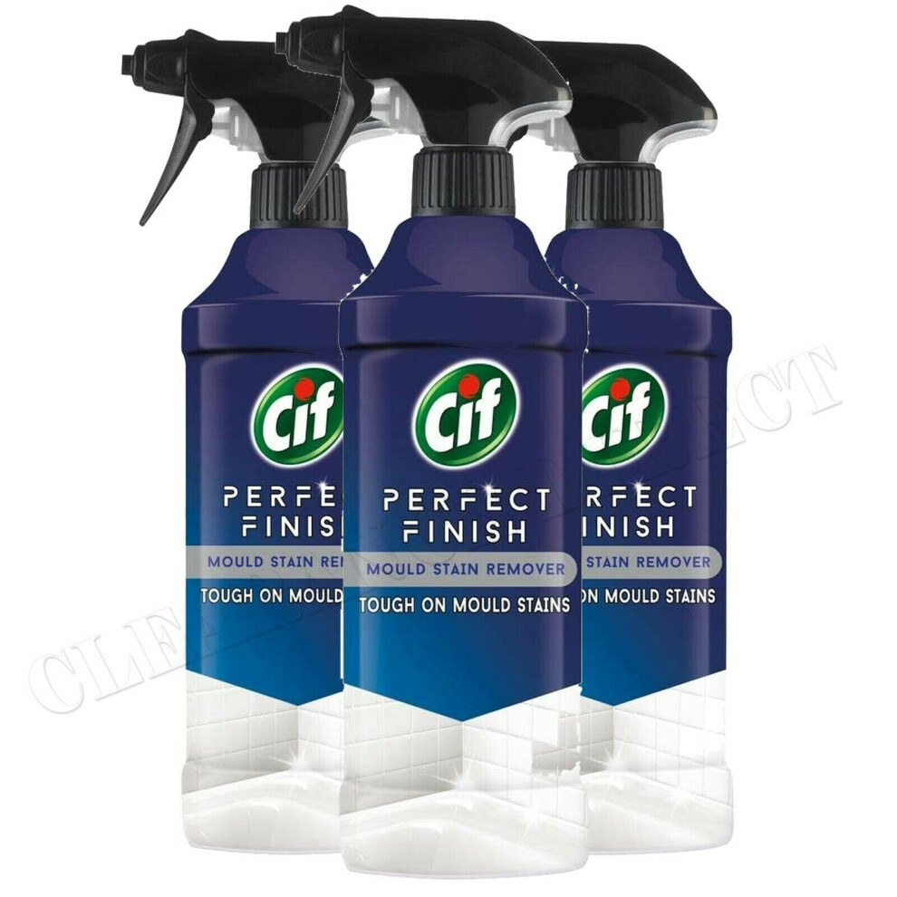 Cif Perfect Finish Mould Stain Remover x 3 Powerful cleaner with bleach 435 ml