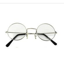 TRIXES Unisex Silver Retro Sixties Style Round Metal Glasses