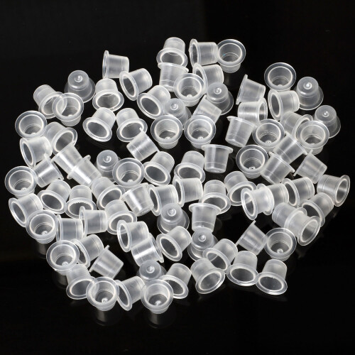 TRIXES 100 Business Tattoo Machine Tattoos Ink Cups Caps Pots - gun kit inked 1