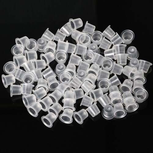 TRIXES 100 Business Tattoo Machine Tattoos Ink Cups Caps Pots - gun kit inked 2