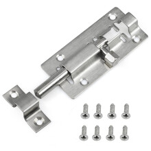 TRIXES 75mm Slide Bolt Door Lock PP44 Satin Aluminum - Easy Fit for Bathroom, Bedroom & Cupboards