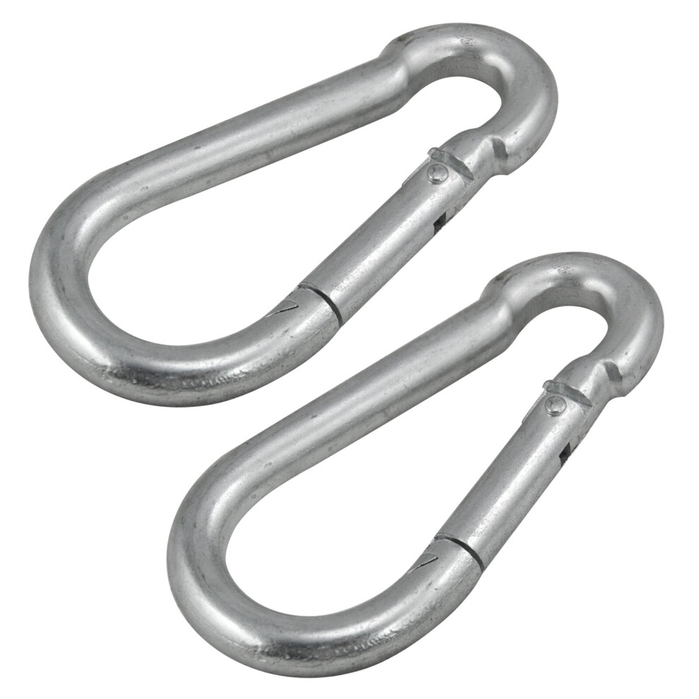 TRIXES 2 X Large 100mm Steel Carabiner Hook Clasps Spring Snap Clip