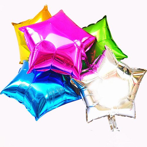 TRIXES 5 Pack Silver Star 18” Helium Metallic Celebration Balloon Party Festive Table Decoration 2
