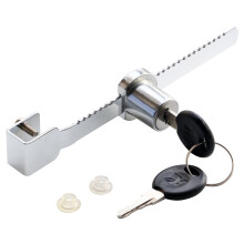 Silver Easy Install Glass Display Showcase Cabinet Slide Lock with Dual Keys  - By TRIXES