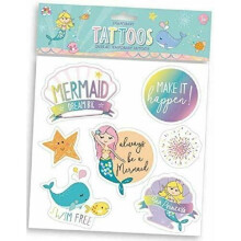 Pretend Children Girls Temporary Tattoos - Mermaid Designs 40 Pack