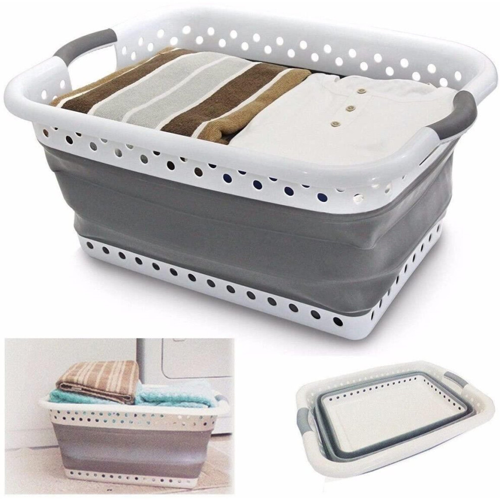 Collapsible Laundry Basket Folding Washing Bin Foldable Bucket