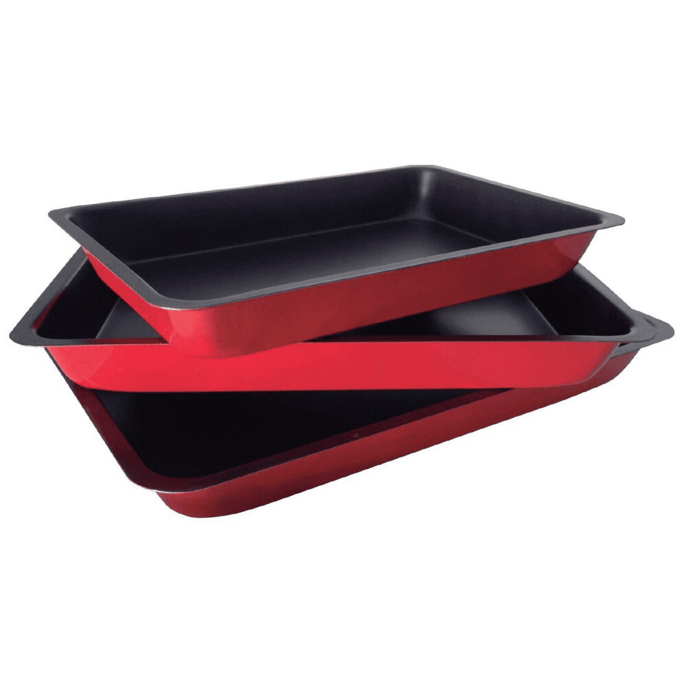 3 pcs Non Stick Roast & Baking Trays Set