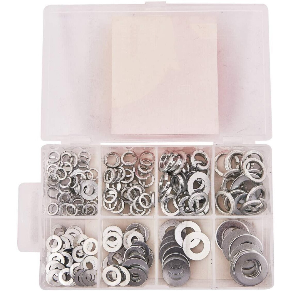 New 200Pc Assorted Washers Threaded Fastener Screws Nuts Metal Mechanic Diy