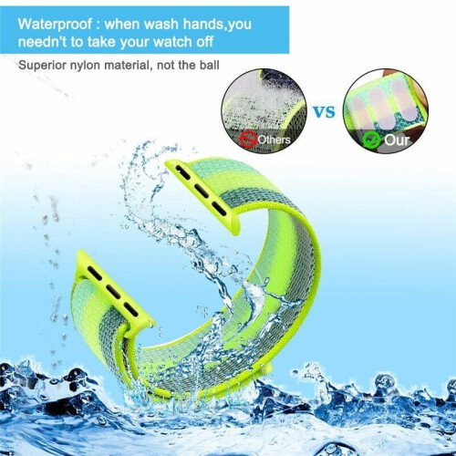 (Navy Blue, 40mm) Band Strap For Apple Watch Adjustable Waterproof Braided Nylon Material 2