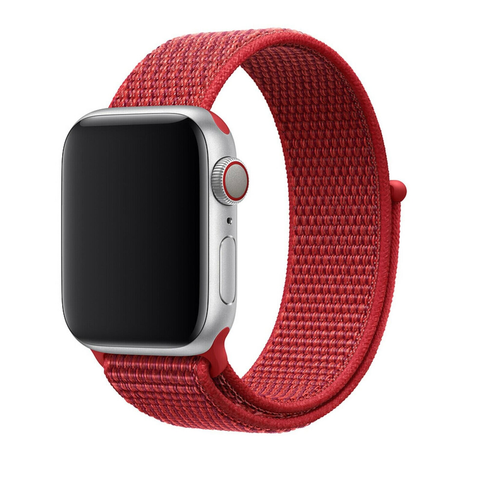 (, 38Mm) Band Strap For Apple Watch Adjustable Waterproof Braided Nylon Material Red