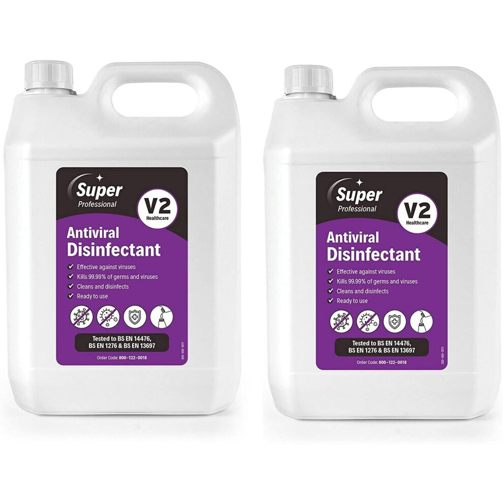 Super Professional V2 Antiviral Disinfectant 2 X 5L