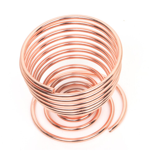 TRIXES 2 x Rose Gold Steel Wire Spiral Spring Egg Cups 2