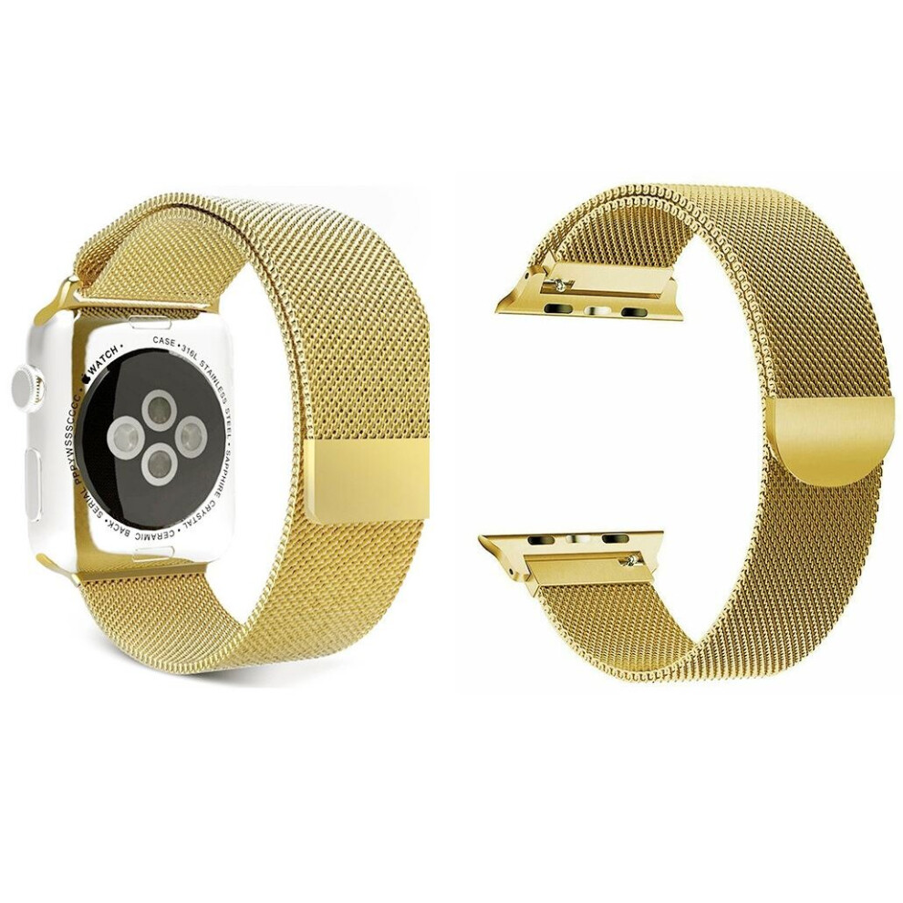 (, 44Mm) Band For Apple Watch Milannese Loop Stainless Steel Strap Gold 5056422809153