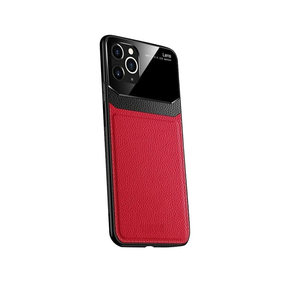 (Red, For Apple iPhone 8) Leather Back Cover Case For Apple iPhone 11 X 8 7 6 Se Protective Lens & Screen