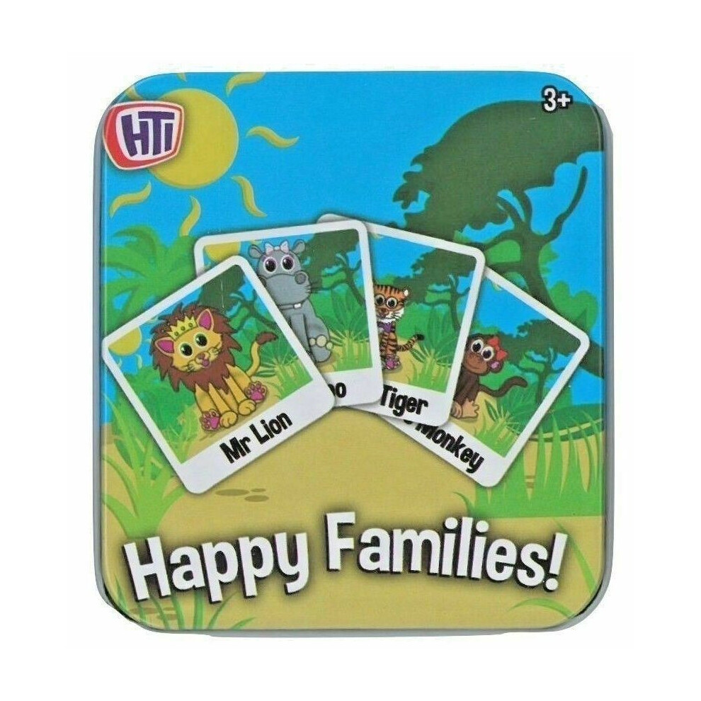 Photos - Board Game Happy Families Snap Card pairs Animal Traditional Children's Playing Cards TIN