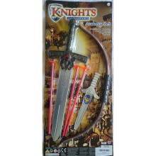 Knight Archery set Bow and Arrow With 3 Suction Cup Arrows Sword Toy