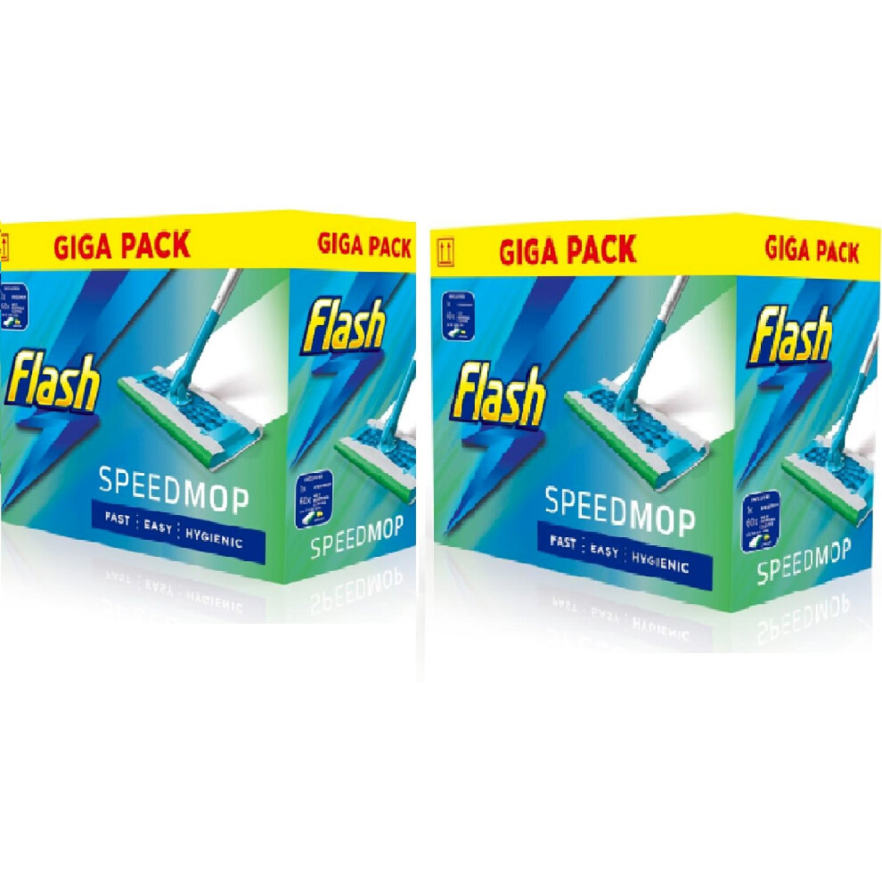 Flash Speedmop & 60 Wet Mop Cloth Refills Giga Pack of 2