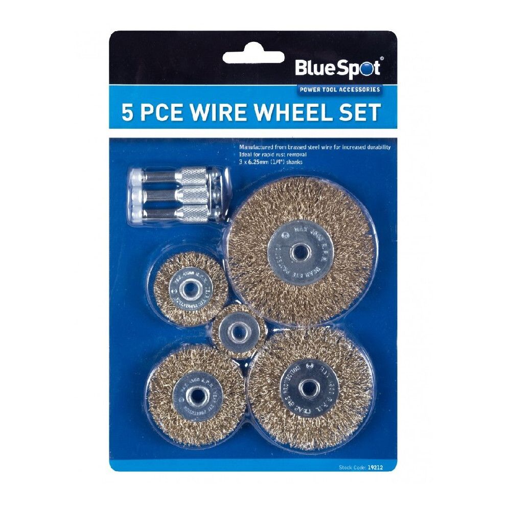 BlueSpot 5pc Wire Wheel Set