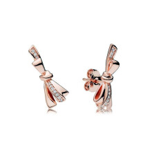 PANDORA Rose Gold Gorgeous Bow Stud Earrings 287234CZ