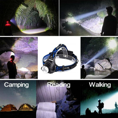 Bright LED HeadlampHead Torch Light Zoom 18650 Batteries Chargeable 1