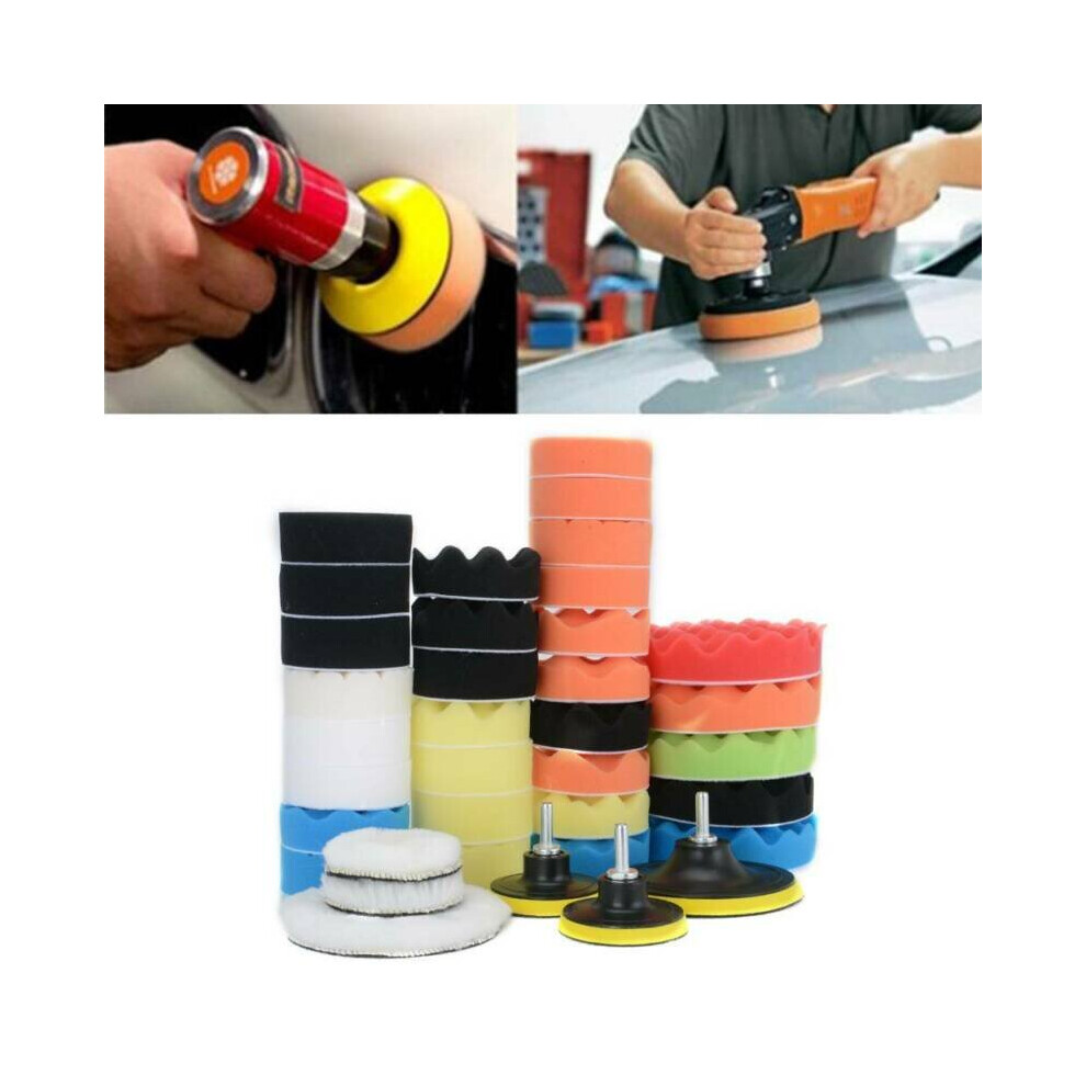 39x Car Polisher Gross Polishing Pads for Drill Sponge Buffer Waxing