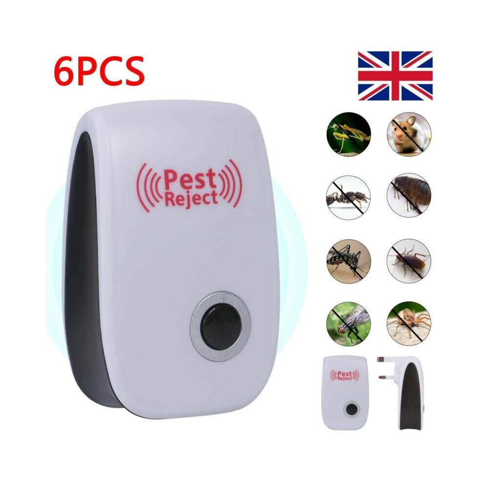 6 Pack Ultrasonic Pest Repeller Control Electronic Repellent Mice Rat
