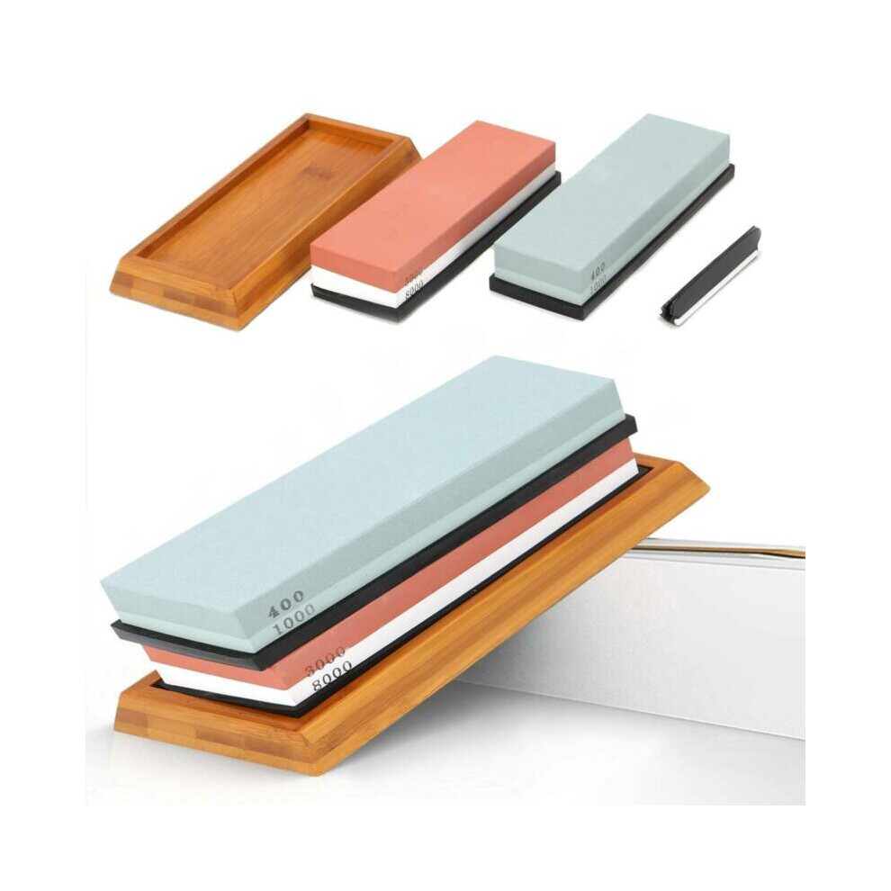400/1000+3000/8000 Grit Premium Whetstone Cut Sharpening Wet Stone Set