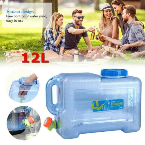 12L Camping Hiking Tap Container Storage Drinking Water Bottle Bucket 1