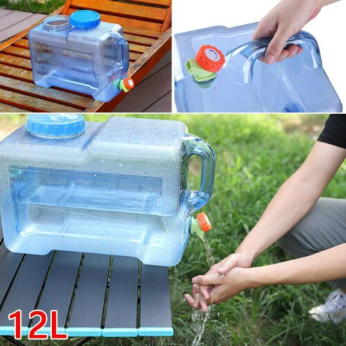 12L Camping Hiking Tap Container Storage Drinking Water Bottle Bucket 2