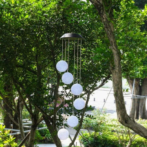 Illuminated Outdoor Solar-Powered Hanging Wind Chime 2