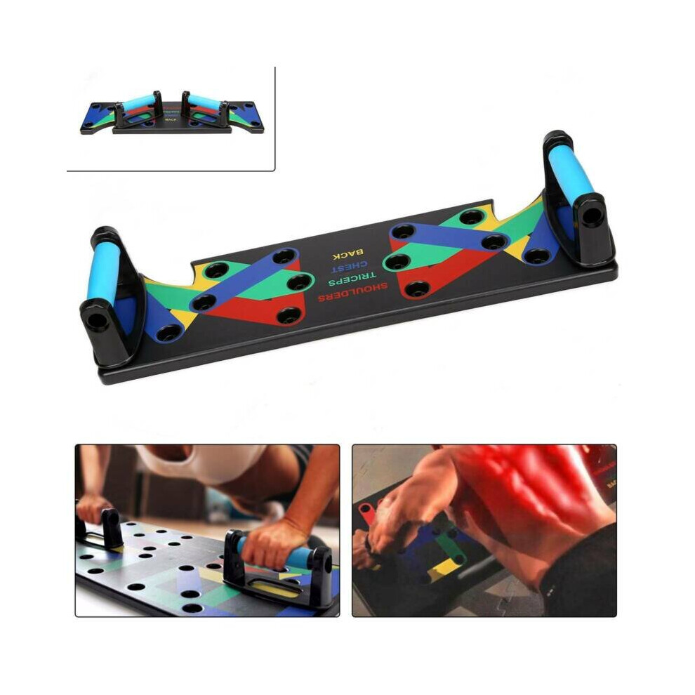 9-in-1 Push Up Bars with Foam Grips - Color-Coded Board Targets Chest, Shoulders, Back & Triceps - Portable, Easy Assembly, YouTube Workouts