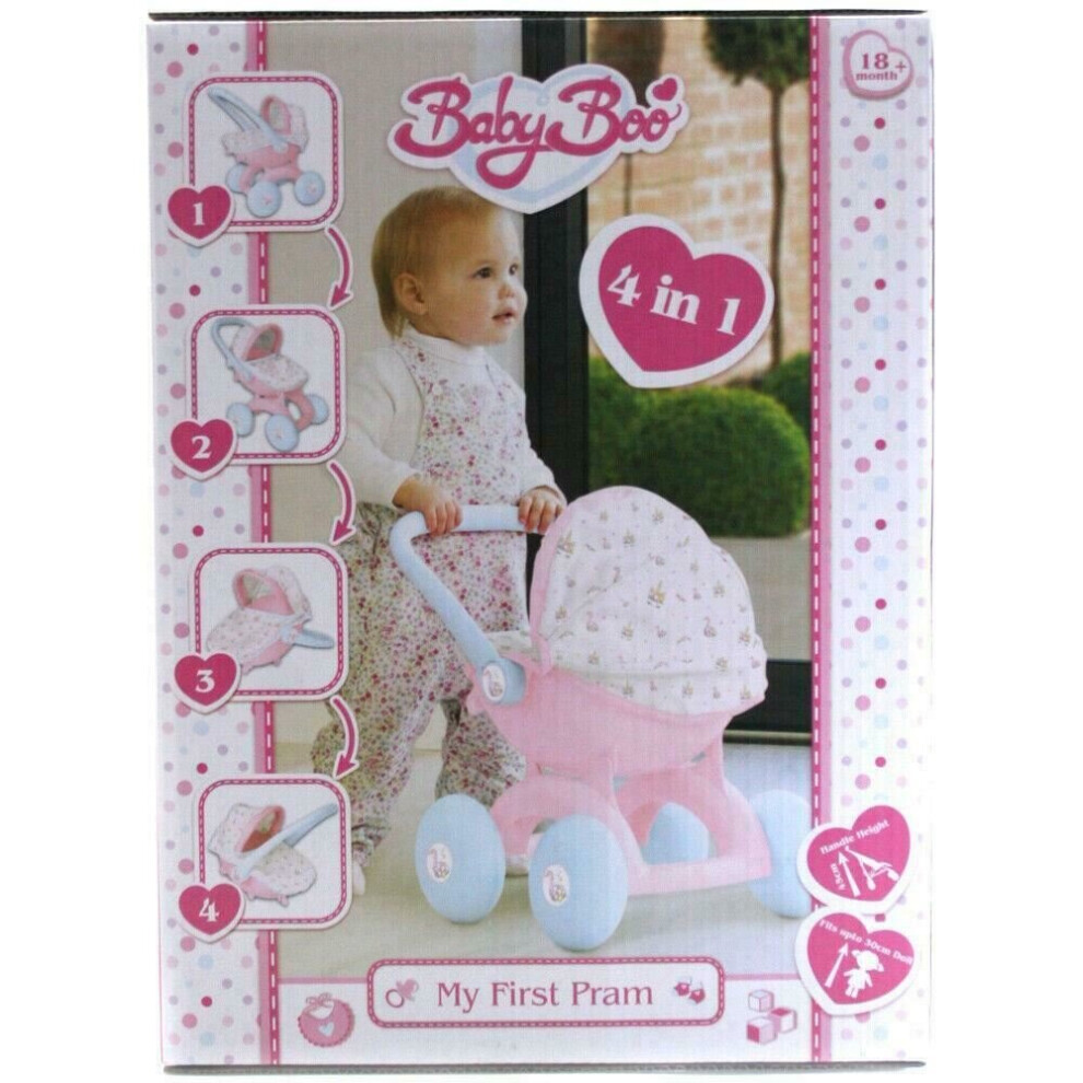 BabyBoo My First 4-IN-1 Interchangeable Dolls Pram