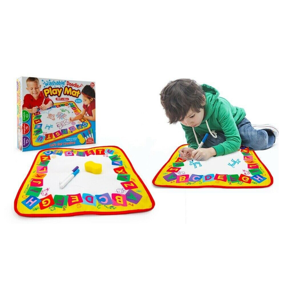 WASHABLE ACTIVITY PLAY MAT DOODLE COLOUR CREATE BOYS GIRLS XMAS GIFT WITH MARKER