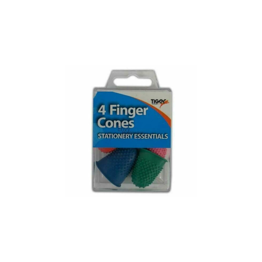 Finger Cones Set Of 4 Sizes - Thimblettes Rubber Thimble Coloured Page Turning