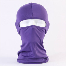 (Purple) Plain Balaclava Full Face Mask Ski Mask Winter Cap Neck Hood Warmer