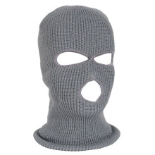 (Grey) 3 Hole Full Face Mask Cycling Balaclava hood Sport Helment Neck Warmer Mask
