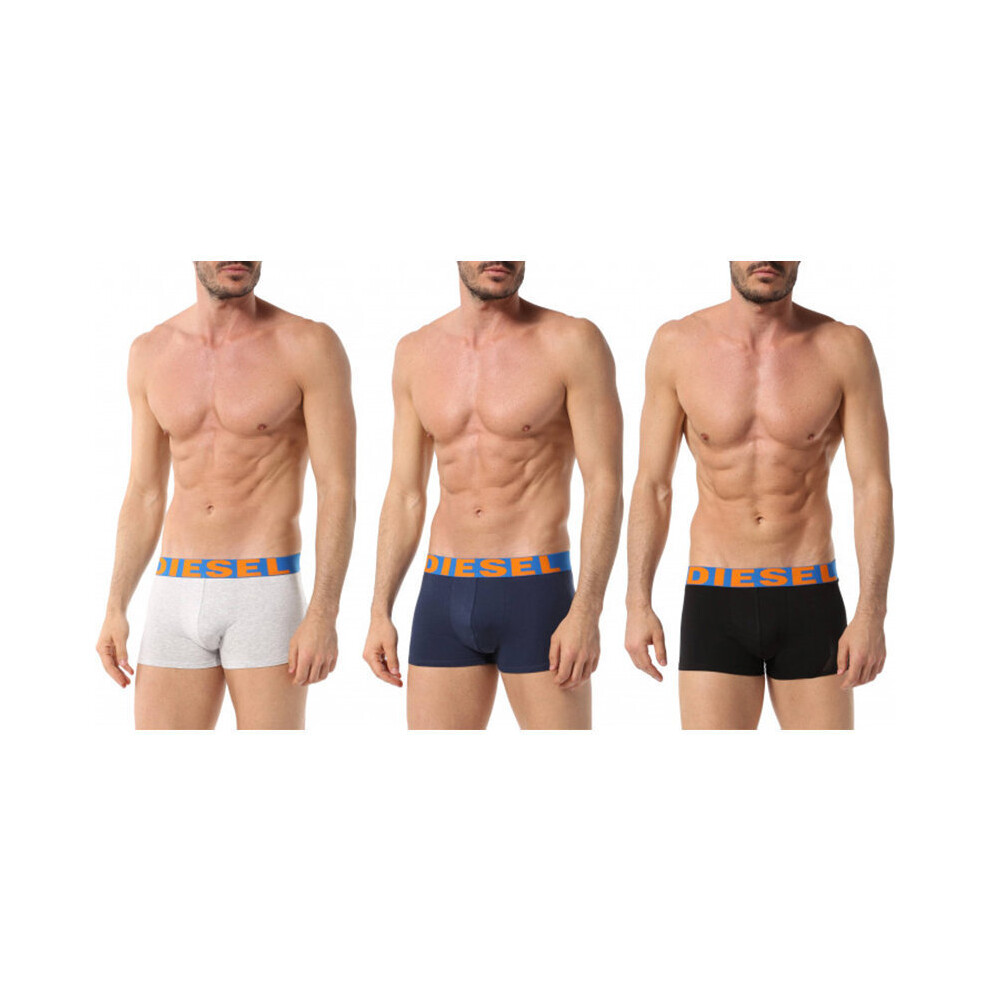 (S) DIESEL UMBX SHAWN 0GAPG Mens Boxer Shorts 3 Pack Stretch Trunks Cotton Underwear