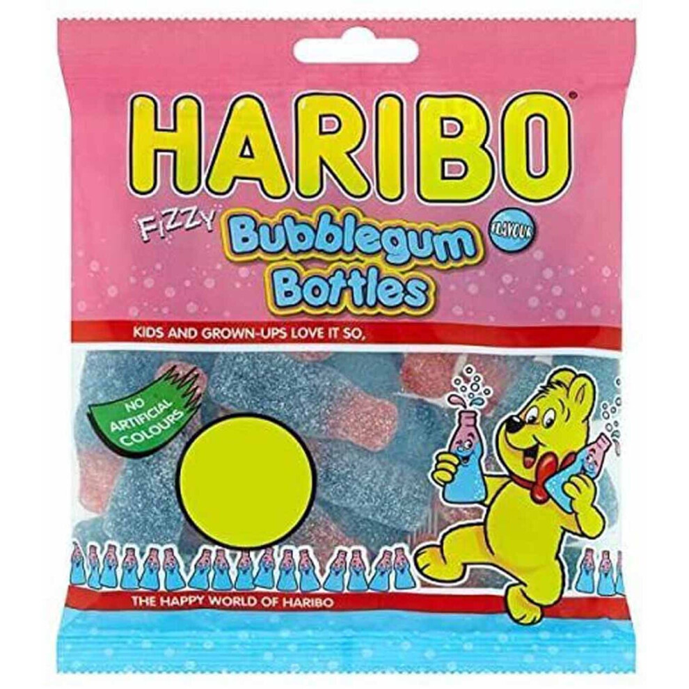 HARIBO Bubblegum Bottles Zing 1.92kg, bulk sweets, 12 packs of 160g