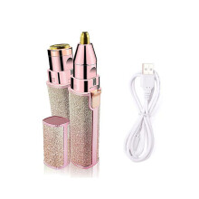 2 in 1 Women Electric Eyebrow Hair/Leg/Brow Trimmer Epilator Removal