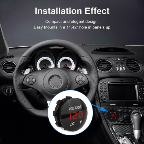 Ranpo Mini Waterproof Voltmeter with LED Digital Display Voltage Meter DC 12V-24V Universal for Car 2