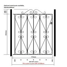 (838mm GAP X 914mm High Galvanised) Regent Scroll Garden Gates galvanised metal iron