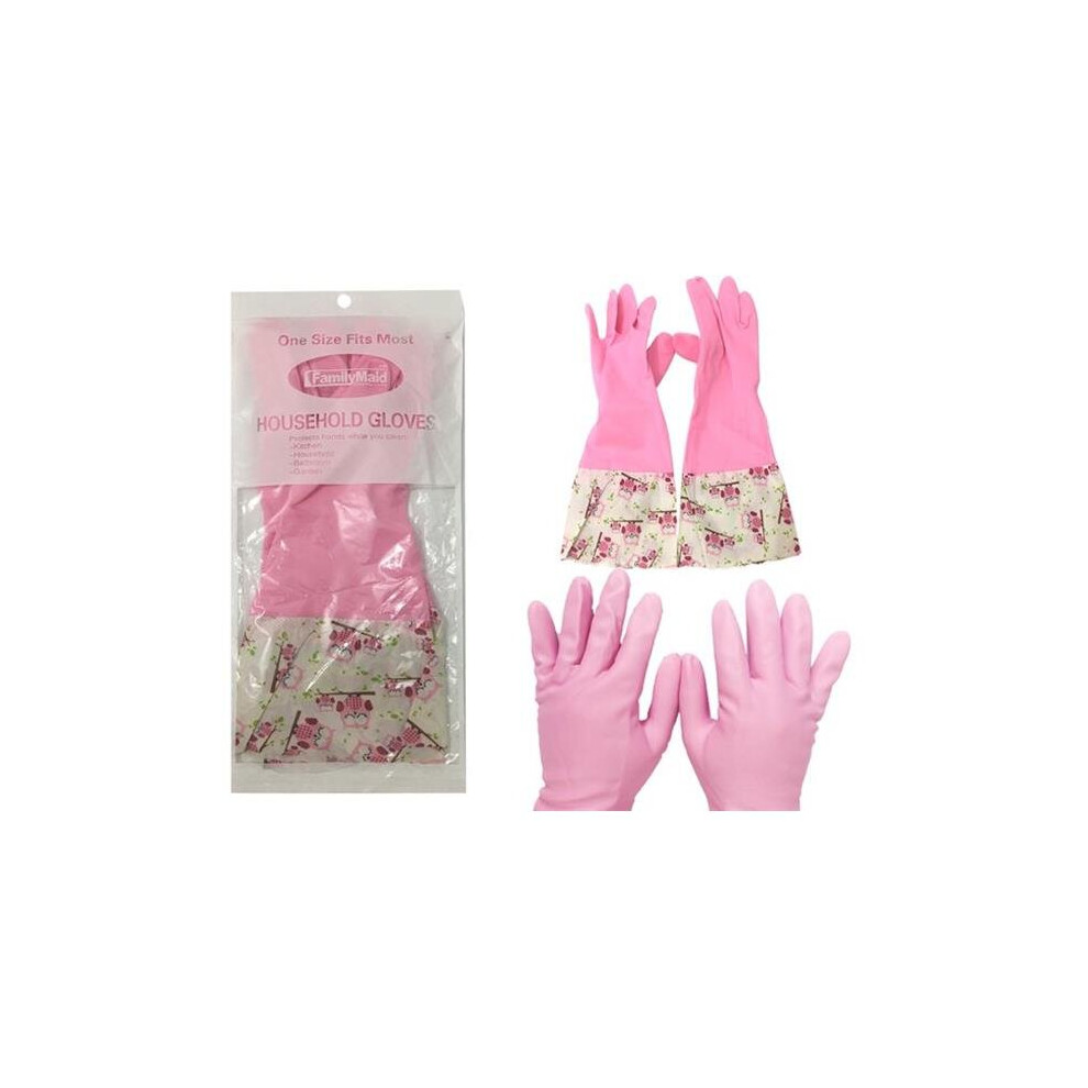 FamilyMaid 14026 16 in. Printed Large PVC Cuff Gloves, Pack of 2 - Case of 144-image-OPC-P652FFM-NEW