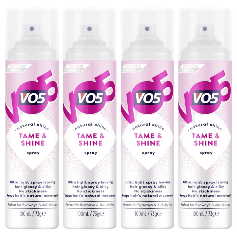 VO5 Hairspray With Heat Defence, Tame & Shine 100ml - 4 Pack